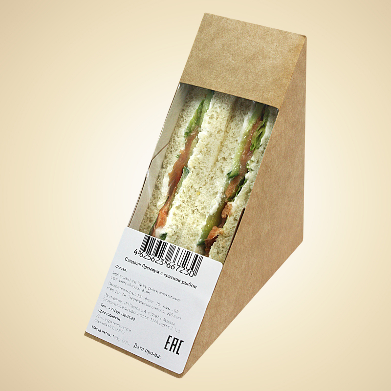 Сэндвич Премиум с красной рыбой и соусом Тартар